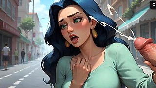 Blue Hair Milk Goddess Sips Double Penises