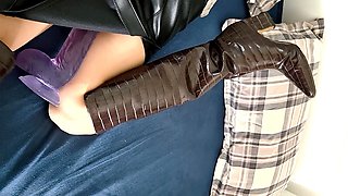 Working, big dildo, predominance