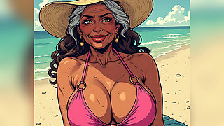 Beautiful Beach Women Comic Art