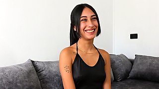 This skinny LATINA TEEN begged for cock