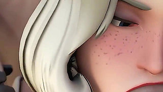 Mercy Sucks Two Big Dicks for Money - 3D Overwatch Animation