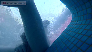 Amateur Pale Skin Redhead Guy with Hot Smooth Bum Caught Soft Playing (handjob, Footjob, Quick Blowjob, Ass Playing) Underwater