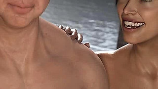 The East Block: Old Man Fucks Two Hot Girls on a Nudist Beach His Wife Almost Caught Him - Episode 35