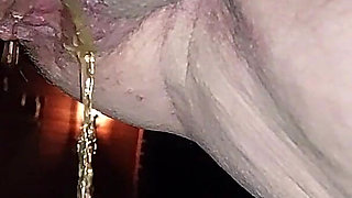 Kinky Mature Blonde Pisses Outdoors in Sexy Latex