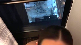 Sexy Asian Giving Bowjob and Fucked Doggystyle with a View