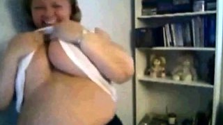 Big Beautiful Mature Nancy Plays with Her Big Tits on Webcam