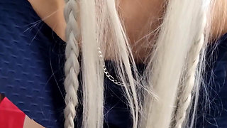 My White Haired Blonde Giving a Perfect Deep Throat
