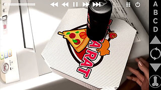 Two Pizza Girls Give Me Their Pussy as a Winning Prize with Pizza!