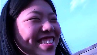 Cheating Asian Woman Sucks Dick on Balcony