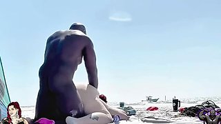 Amber Lee Gets Fucked On The Beach - Homemade Interracial BBW Action
