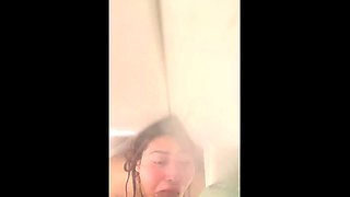 Amateur student blowjob on the balcony pov