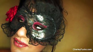 Dolled up Charley Chase plays with her pussy