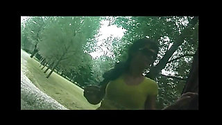 Cute Brunette Flashing Her Pussy in a Park and Fingering at Home