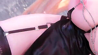 [mmd] Yolandel & Rita Chocolate Cream Double Striptease Black Silk Pantyhose Big Nipple Nipple Milk Chain Red Sole High Heels