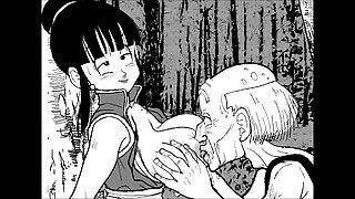 Kamesutra DBZ erotic game features deep throat action with neighbor's boobs