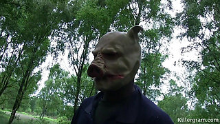 MILF Cum Slut Wife Sucks off Strangers in the Woods and Get Her Tits Covered in Cum