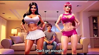 Stepmom and stepsister seduce stepson Taboo