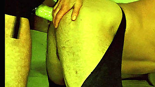 Femdom Wife Pegging Husband with Big Dildo and Very Deep