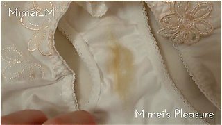 What Does It Smell Like? Cute Japanese Schoolgirl Shows Dirty Panties And Puts Panties On Your Face