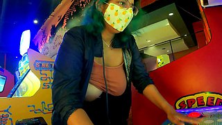 Big boobed Memphis masturbates in a bodystocking