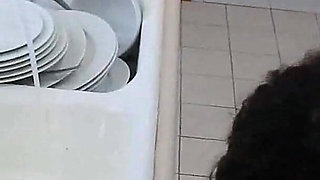 Gorgeous Cunt Washing Dishes