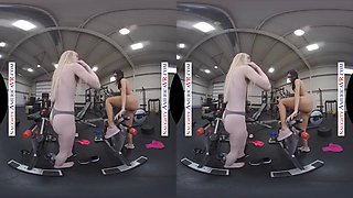 VR GROUP SEX IN THE GYM WITH DOLLY LEIGH, EMILY WILLIS & EMMA STARLETTO