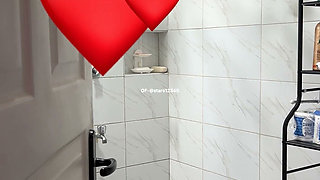 Girl Taking a Relaxing Shower