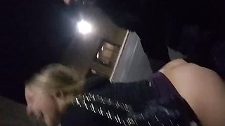 Mya Lane Wife Blowjob in Bar Parking Lot - Sneaky Public Sex with Big Cock