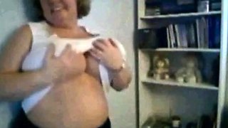 Big Beautiful Mature Nancy Plays with Her Big Tits on Webcam