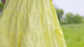 128 Subtle Outdoor Flirting with Passing Drivers at a Bus Stop. Do You Like My Legs? 60fps