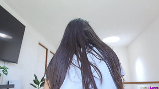 Facesitting with Beautiful Girl Big Ass and at the End Cum Inside the Vagina