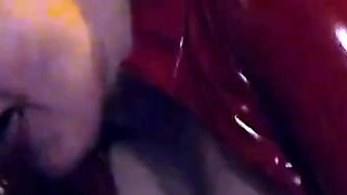 Latex MILF Serves The Neighbor Boy With Her Mouth