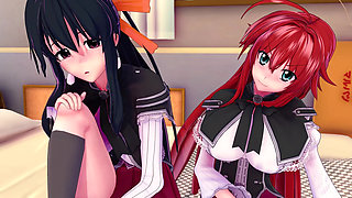 Akeno and Rias Surprise Me Whit a Double Blowjob - Dxd Ntr Madness Series