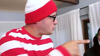 Trick or treat foursome with girlfriends