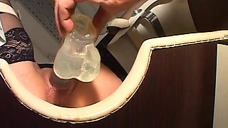 Mature Brunette MILF Spread Wide for Toy Play