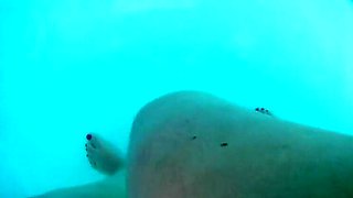 My Wife Public Threesome Outdoor Sex with Big Booty Latina in Pool
