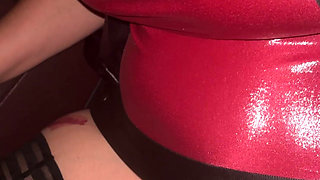 Big-breasted Slut at Night in Paris.
