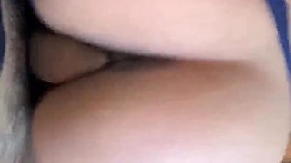 Big booty brunette in sexy panties rides thick cock like a pro