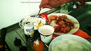 Pablo N3Grobar Face-Fucks Throatpie Queen in Kitchen