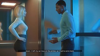 Blonde Secretary Wife Trapped in an Elevator with BBC co-worker (3D Sexgame)