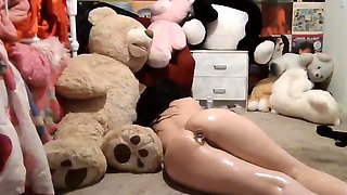 Blonde tight pussy babe solo toy fun in glamour masturbation
