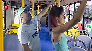 Public Transport Sex - Amateur Couple Fucking Doggy Style on Bus with Fanny Squirting