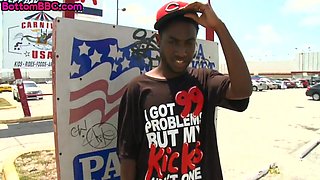 Black bottom fucked by white jock outdoor till cumshot