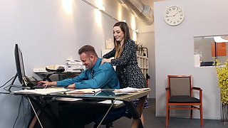 Bambi Brooks gets her big naturals sucked in the office by Tony D