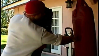 Chocolate bitch Stacey Cash explains white novice-boxer who is the boss there