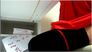 Masturbate At Work. Day 1. Upskirt, No Panties, Amateur