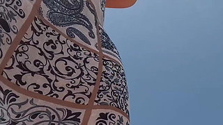 Hot Naked MILF Teasing on the Public Beach