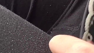Parking Lot Handjob Next to Stranger and Bus Cum Finish