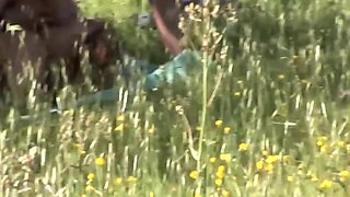 Italian Exhibitionist Couple Fucking In The Field On The Grass