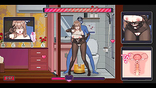 Busty Shop Clerk Adult Encounter - Pixel Hentai Game Scenes